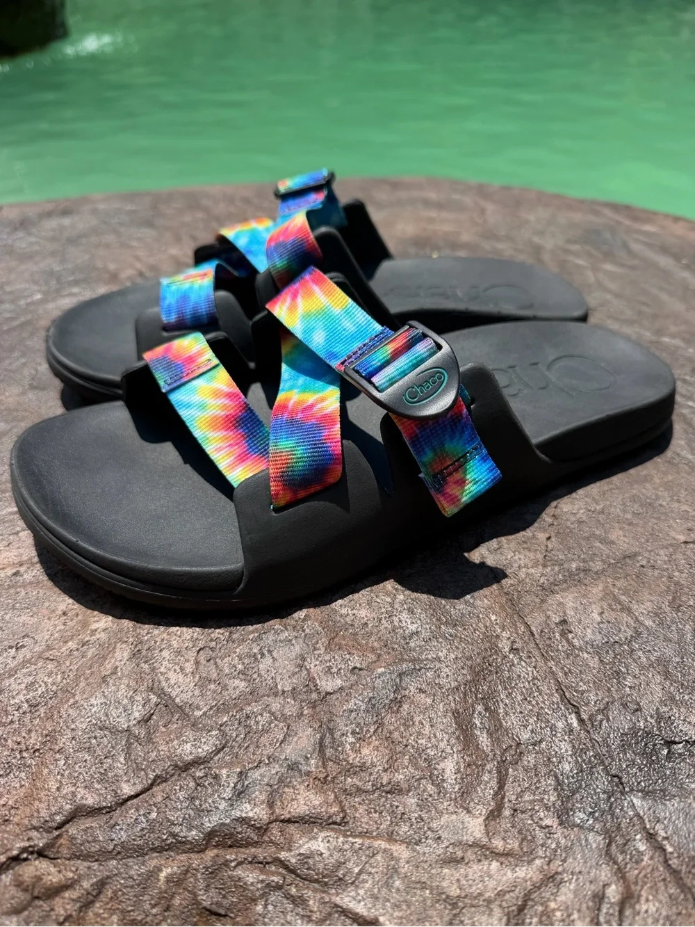 Chaco Chillos Rainbow Tie-Dye Slide Sandals Mens Size 11